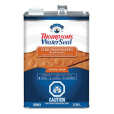 Thompson's WaterSeal THCP92601-16 Wood Sealer, Semi-Transparent, Liquid, Natural Cedar, 1 gal, Can